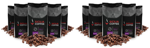  Italian-style espresso coffee beans. 