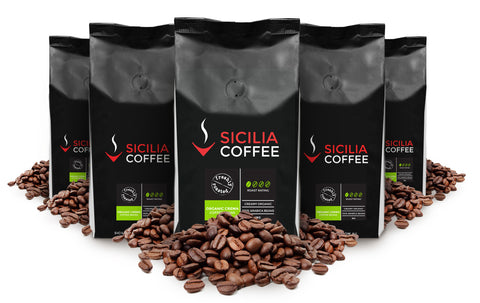 Fair-trade and certified organic arabica coffee beans