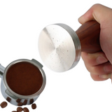 Wooden Handle Coffee Tamper – 58mm Stainless Steel Espresso Tamper for Baristas